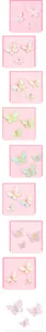 Detailed 3D butterfly cake toppers with pearls and cut-out designs for party decoration