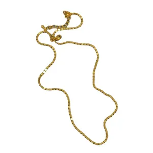 Minimalist gold-plated brass necklace with shiny disc pendant and lobster clasp