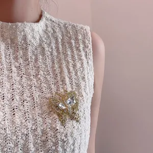 Broche De Mariposa Vintage Para Mujer Elegante Alfiler De Circón Y Strass Joyería De Aleación Para Traje Vestido Fiesta