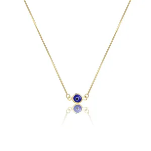 Stainless Steel Evil Eye Pendant Necklace For Women 18K Gold Plated Enamel Charm Blue Red Black White Eye Choker Jewelry