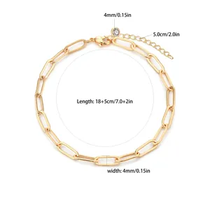 Bracciale a doppio strato a graffetta placcato oro 18K con ciondolo in zircone chiaro