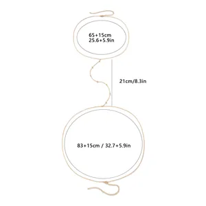 18K gold plated stainless steel body chain with dual adjustable bead link necklaces