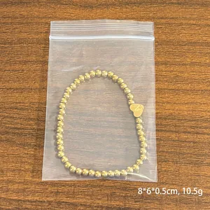 18K gold plated stainless steel bead bracelet with heart charm and letter A engraving