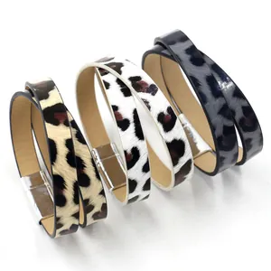 Women's Leopard Print PU Leather Double Wrap Bracelet With Alloy Magnetic Clasp Trendy Animal Print Fashion Jewelry Gift