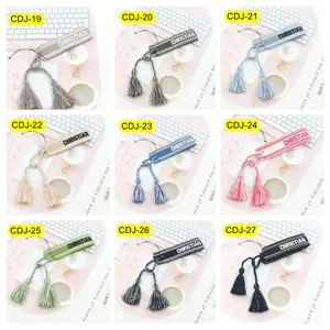 Set of nine bohemian woven tassel bracelets in various colors with luxury embroidery