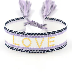 Bohemian Woven Friendship Bracelet With Embroidered Letters And Tassels Adjustable Polyester Bracelet For Women Men
