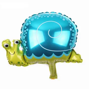 Mini palloncino in alluminio a forma di lumaca blu e verde per decorazioni di compleanno