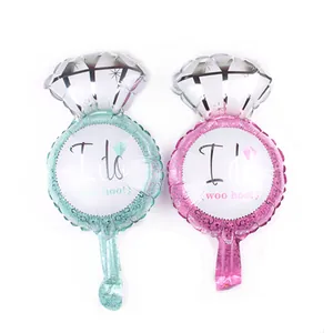 Mini diamond ring foil balloons for wedding and party decor with I Do print