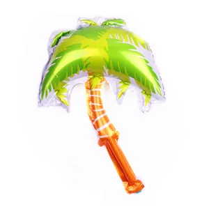 Tropical mini palm tree foil balloon for birthday party decorations with metallic green finish