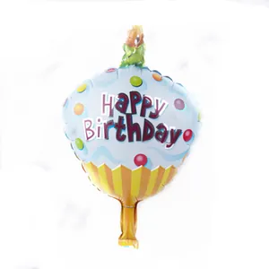 Ballon gâteau chocolat en aluminium avec imprimé Happy Birthday pour décoration
