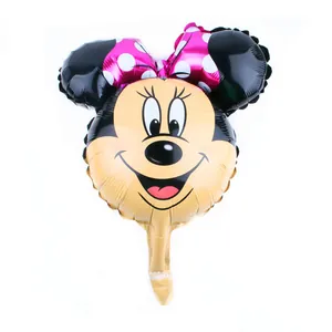 Detailed view of Minnie Mouse foil balloon for kids birthday party decoration