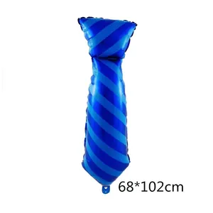 Blue striped tie foil balloon 68x102cm for baby birthday party decorations