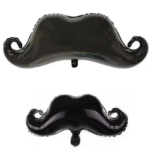 Ballons en aluminium en forme de moustache noire pour déco de fête des pères