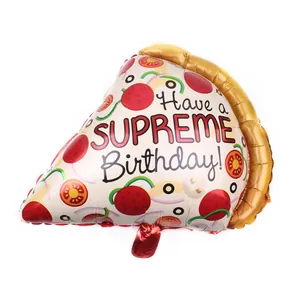 Globo de papel de pizza con texto Have a SUPREME Birthday para fiesta cumpleaños