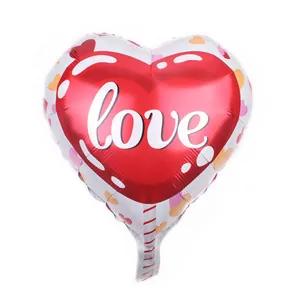 Grand ballon en aluminium en forme de cœur avec écriture Love pour décor de fête