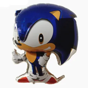 Detail of Sonic the Hedgehog character shaped aluminum foil balloon for birthday parties