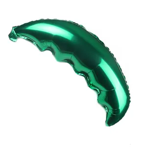 Ballon en aluminium en forme de lune verte avec éclat métallique pour décor de fête