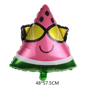 Ballon pastèque en aluminium avec lunettes de soleil pour fête d'anniversaire 48*57,5 cm