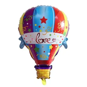 Colorful hot air balloon aluminum foil balloon with love print for party decor