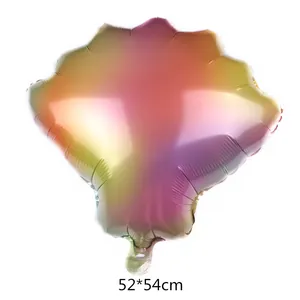 52x54cm seashell shaped foil balloon with soft macaron gradient colors for party decor