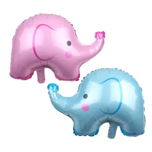 Blaue und rosa Elefanten-Folienballons aus Aluminium für Baby-Geburtstagsdekorationen