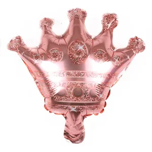 Ballon en aluminium couronne or rose avec motifs pailletés pour décoration de mariage