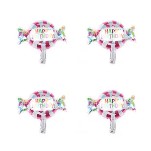 Mini Lollipop Candy Shaped Aluminum Foil Balloon Happy Birthday Party Decoration Stripe Balloon For Kids Birthday Wedding Event