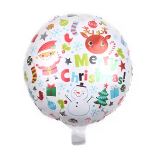Detail eines 18-Zoll-Weihnachtsballons mit Weihnachtsmann, Schneemann und Rentier