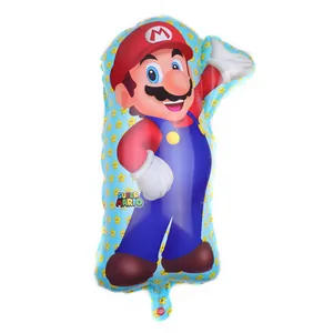Super Mario cartoon aluminum foil balloon for birthday party decorations on white background