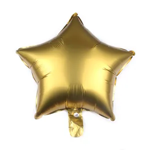 18 inch matte gold star foil balloon with metallic finish for wedding and party decor