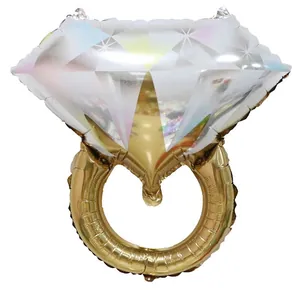 Gran globo de papel de aluminio con forma de anillo de diamante para bodas y fiestas