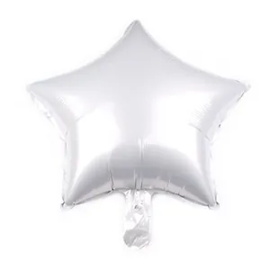 18-inch silver star foil balloon with metallic finish for wedding party decoration
