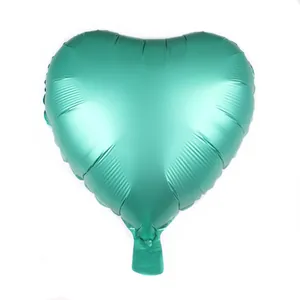 18-inch heart-shaped mint green foil balloon with a matte metallic finish for party decor