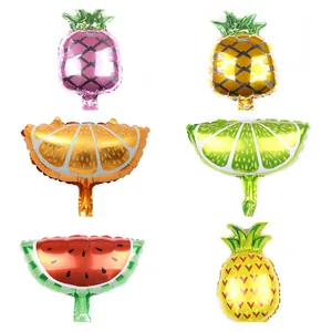 Mini Fruit Shape Aluminum Foil Balloon Pineapple Watermelon Lemon Orange For Birthday Party Decoration Metallic Mylar Balloons