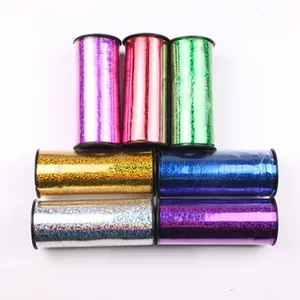 Ruban de Ballon Laser Métallique Ficelle Brillante à Paillettes Pour Décorations de Mariage Anniversaire Emballage de Cadeau DIY