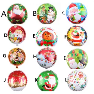 18 Zoll Weihnachtsfolienballons mit Weihnachtsmann, Schneemann und Rentier Motiven