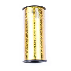 Rouleau de ruban laser holographique doré sur bobine pour décoration de mariage