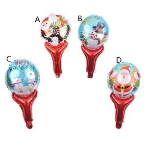 Set de ballons à main en aluminium thème Noël avec motifs Père Noël et bonhomme de neige