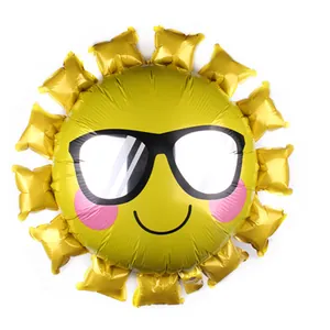 Inflatable sunglasses sunflower balloon made of aluminum film for summer party decoration