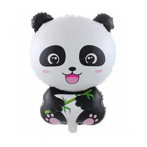 Ballon panda en aluminium avec bambou vert pour décorations de fête d'anniversaire