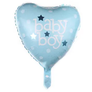 Hartvormige baby boy folieballon in blauw met sterren voor verjaardagsfeest decor
