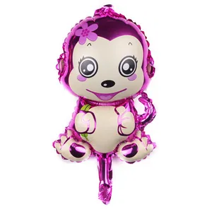 Schattige roze folieballon in de vorm van een aap voor feestdecoraties