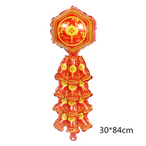 Detalle globo farol petardo Año Nuevo Chino con carácter Fu de 30x84cm de tamaño