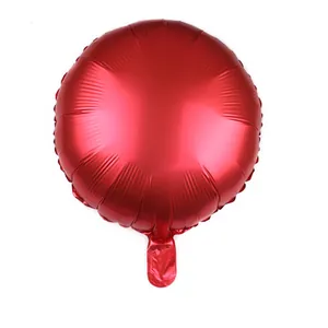 Ballon rond en aluminium rouge métallique de 18 pouces pour mariage et décoration