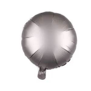 Ballon rond de 18 pouces en feuille d'aluminium argent métal pour mariage et fête