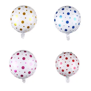 Round Polka Dot Foil Balloons Aluminum Film Party Decorations For Birthday Celebration Kids Baby Shower Event Supplies