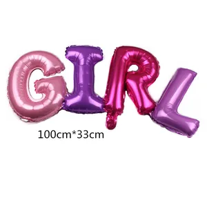 Globos de papel de aluminio GIRL de 100x33cm para decoración de fiesta de cumpleaños