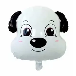 Cartoon dog shaped aluminum foil balloon in white and black for birthday party decoration