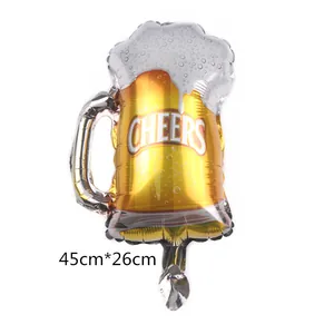 Mini beer mug foil balloon for party decor with Cheers text and foam design 45x26cm