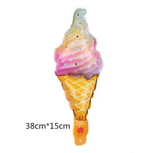 Mini rainbow ice cream foil balloon 38cm x 15cm for birthday and party decorations